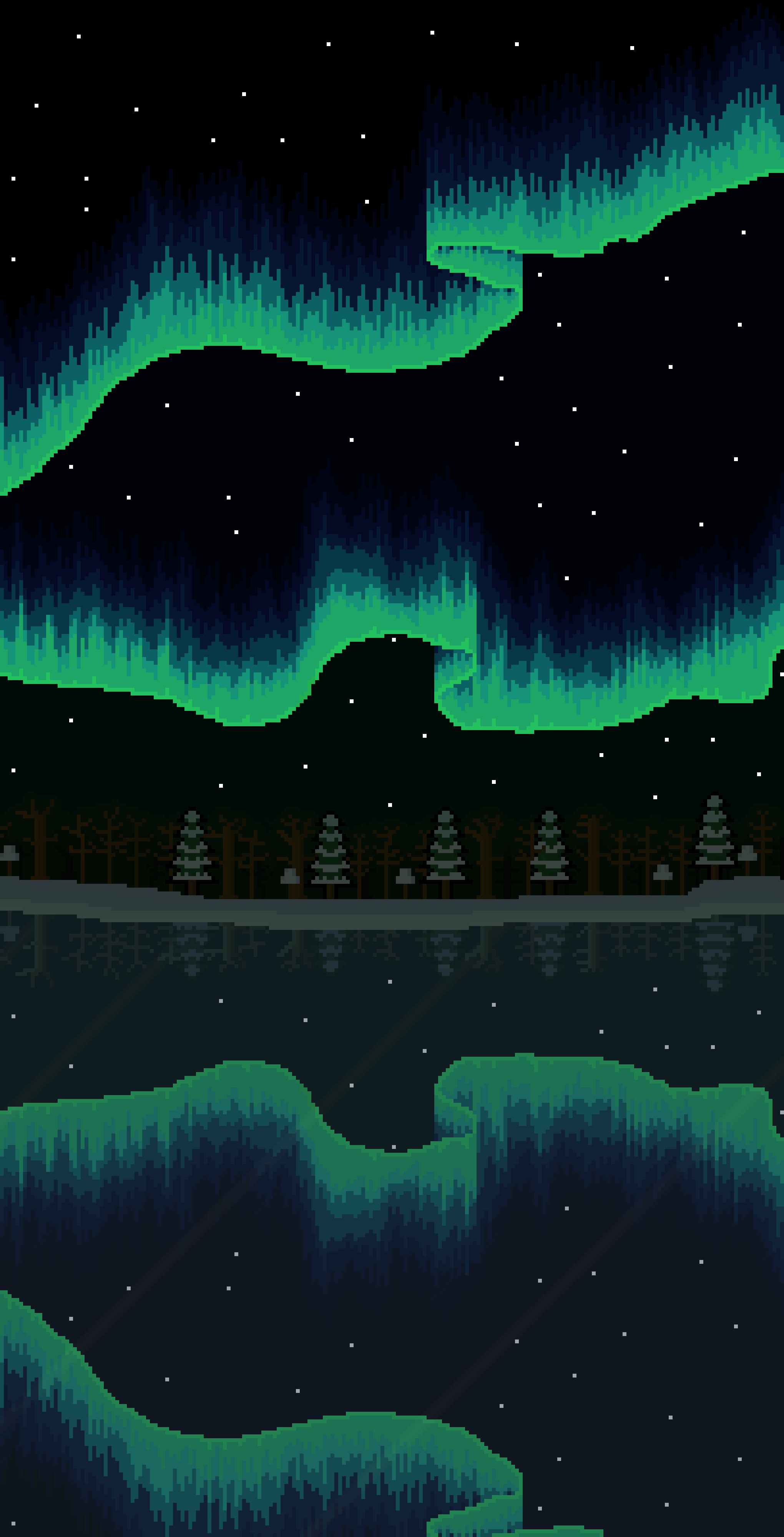 Pixelate Winter Aurora vertical